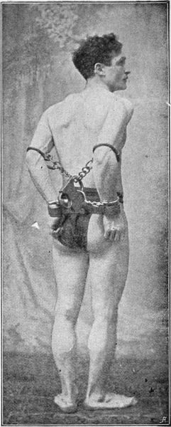 Houdini, as Handcuffed by the Vienna Police, March, 1902.