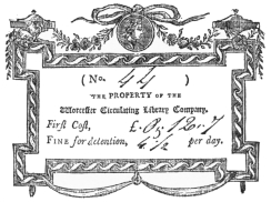 image of book-plate not available: thePROPERTY of the  Worcester Circulating Library Company.