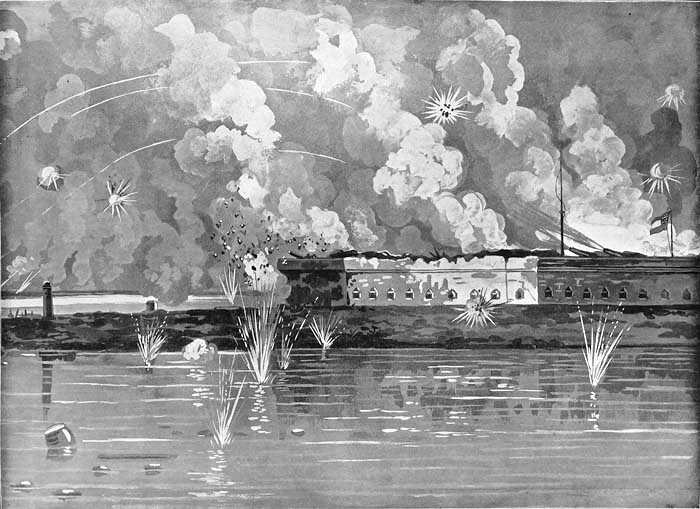 FORT PULASKI DURING BOMBARDMENT