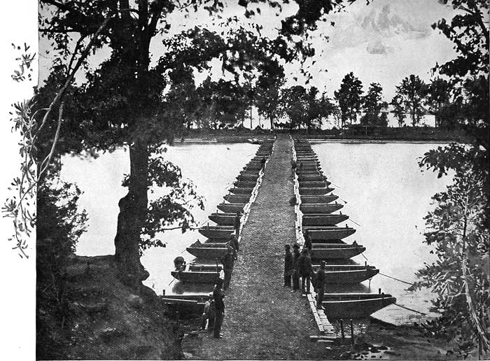 PONTOON BRIDGE AT DEEP BOTTOM ON THE JAMES RIVER