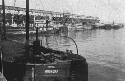 King Edward Pier. Vessels loading and unloading grain