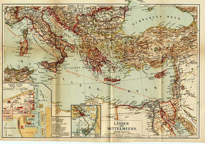 Länder des Mittelmeers.