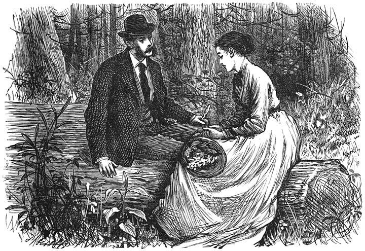 „MEVROUW BOUNDERBY, IK HOUD HET VOOR EEN ZEER GELUKKIG TOEVAL, DAT IK U HIER ALLEEN VIND.” (Blz. 82).