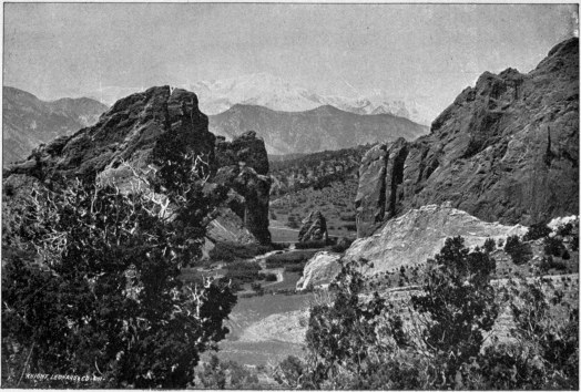 Image not available: GATEWAY TO THE GARDEN OF THE GODS, COLORADO; PIKE’S PEAK IN THE DISTANCE.