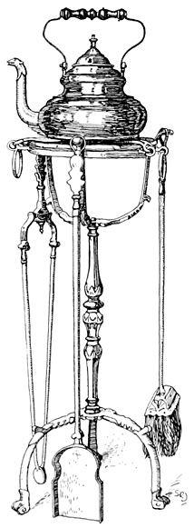 BRASS FIRE-SIDE SET (18TH CENTURY)