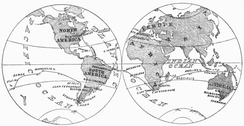 Chart of the Spray's course around the world—April 24, 1895, to July 3, 1898