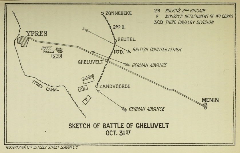 SKETCH OF BATTLE OF GHELUVELT OCT 31st.