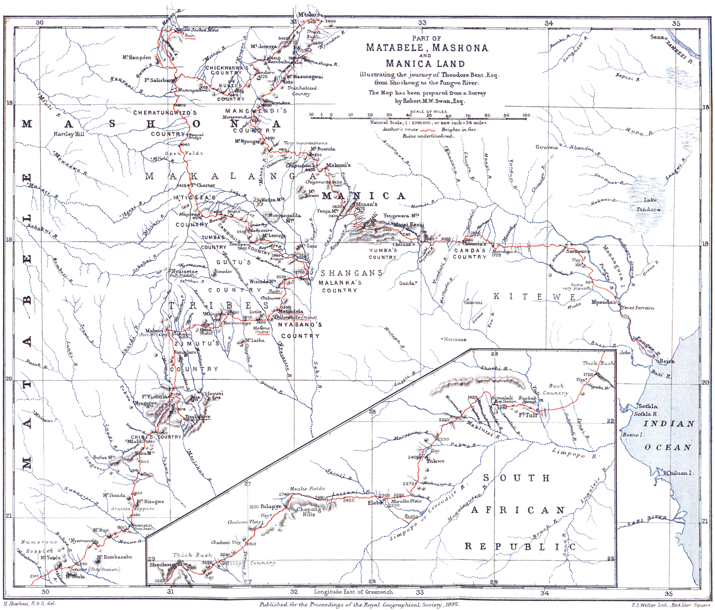 Part of MATABELE, MASHONA and MANICA LAND