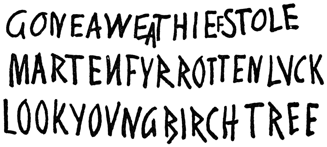 GONEAWEATHIEFSTOLE MARTENFYRROTTENLVCK LOOKYOVNGBIRCHTREE