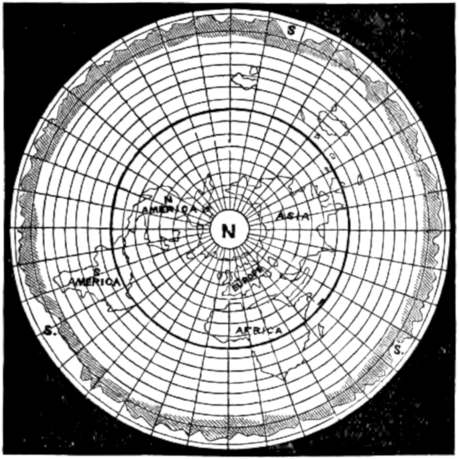 Map of flat earth