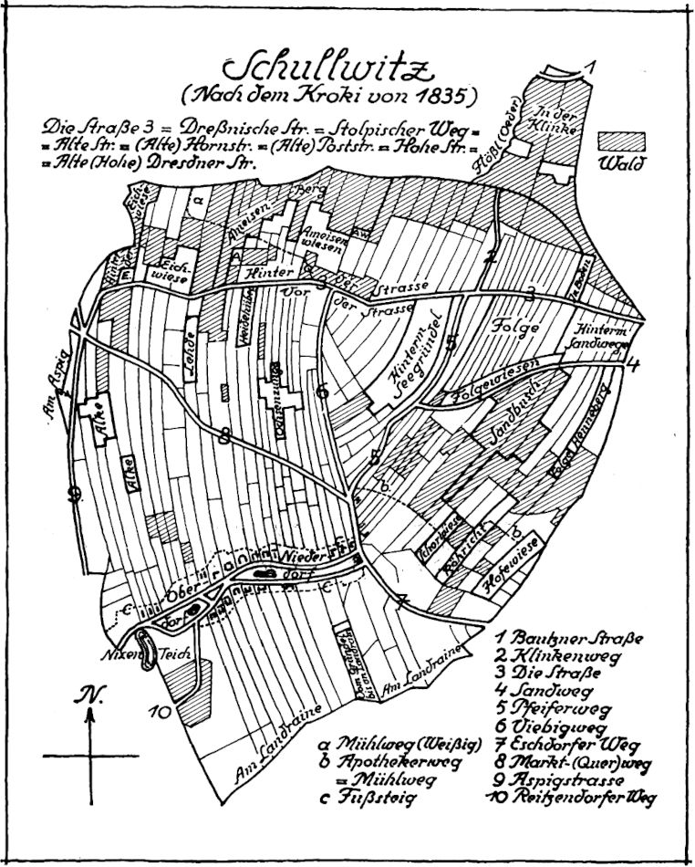 Schullwitz (Nach dem Kroki von 1835)