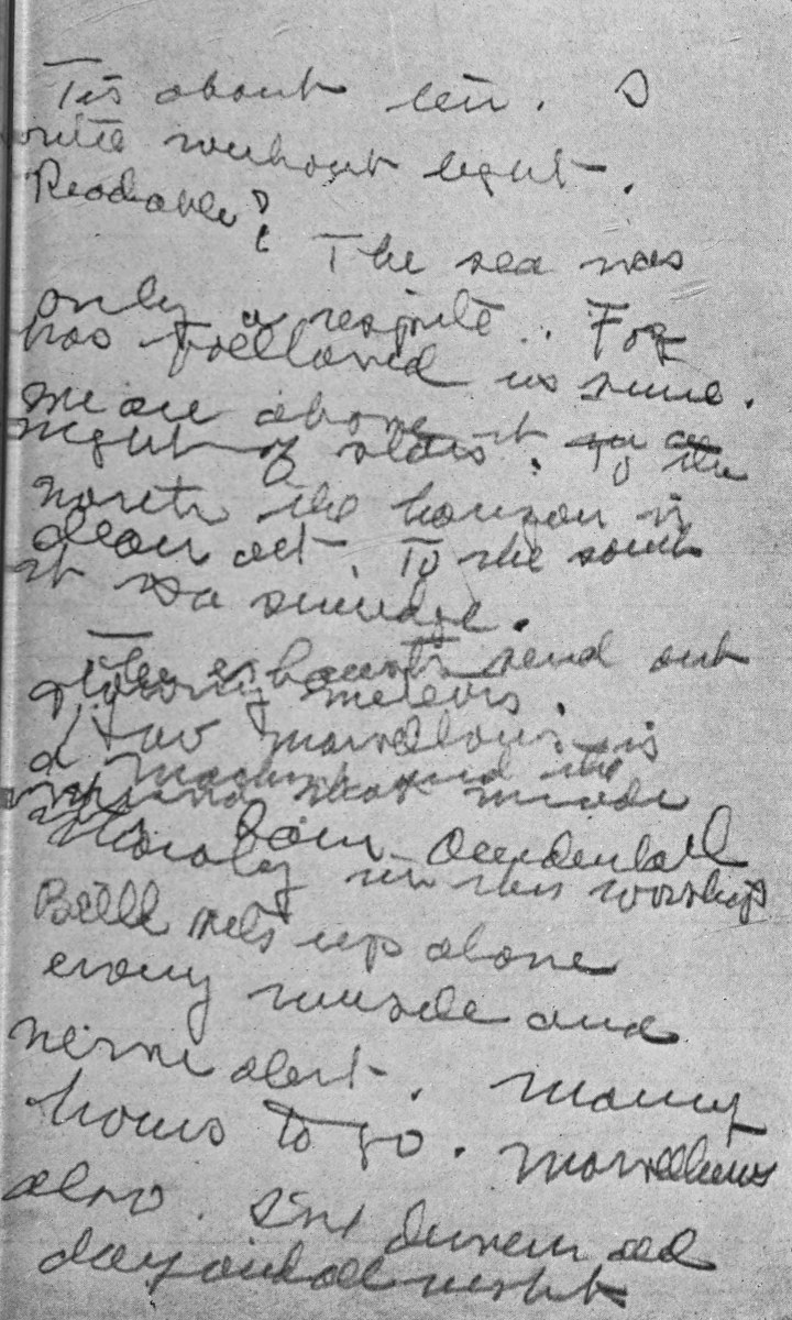 Photo of scribbled page from log book