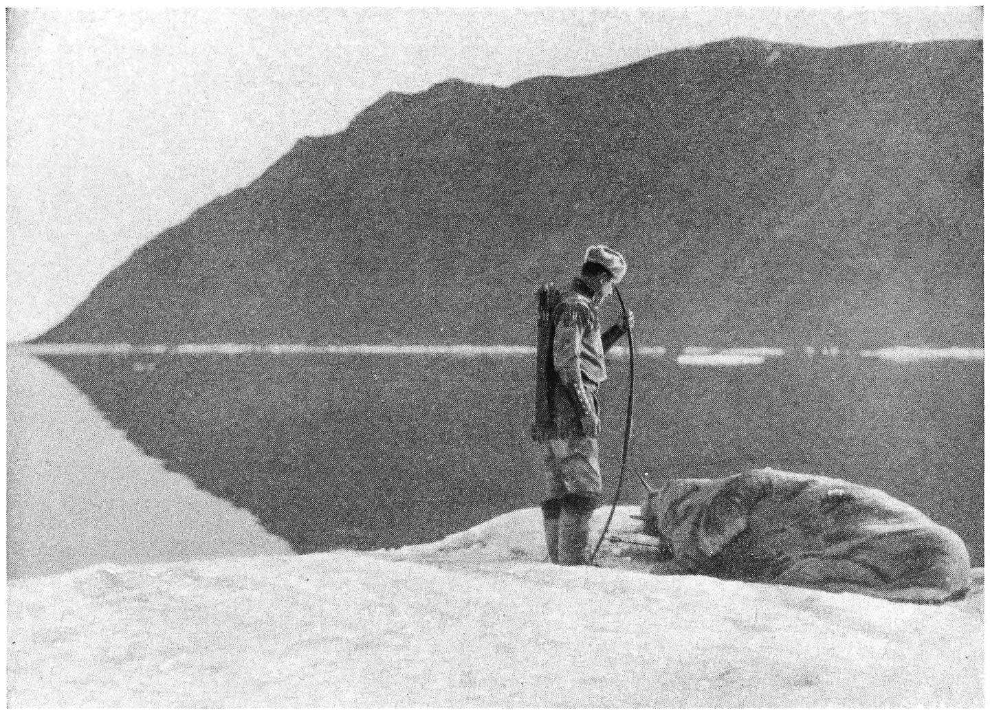 Art and a Dead Walrus on an Ice Pan in Jones Sound.