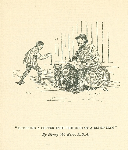 "DROPPING A COPPER INTO THE DISH OF A BLIND MAN" By Henry W. Kerr, R.S.A.