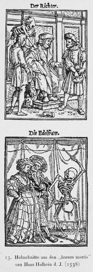 Holzschnitte aus den »Icones mortis« von Hans Holbein d. J. 