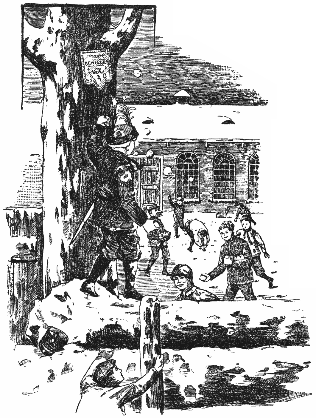 Dolf.... stond nu boven op den wal.