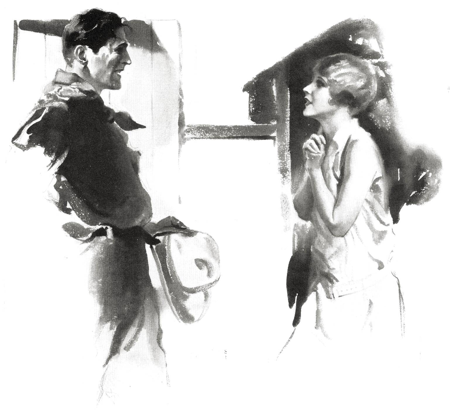 two people in a discussion