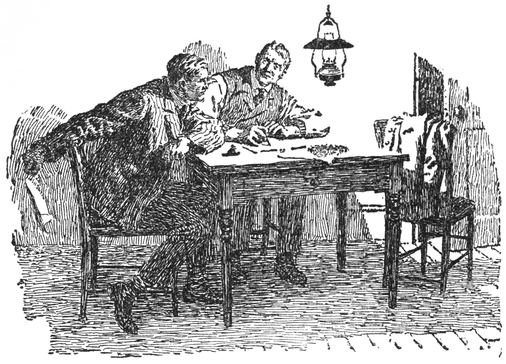 Two men at at table