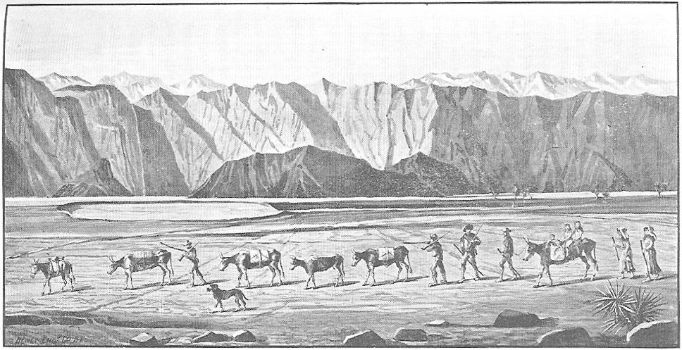 Leaving Death
			Valley--The Manly Party on Foot After Leaving Their
			Wagons
