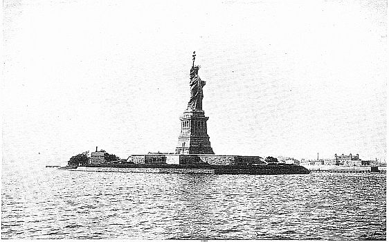 THE STATUE OF LIBERTY. The welcome of New York, the
gateway of the New World, to all races and peoples of the earth.
(Courtesy of U.S. Immigration Station, Ellis Island.)