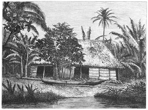 Hut op de Tubua&iuml;-eilanden.