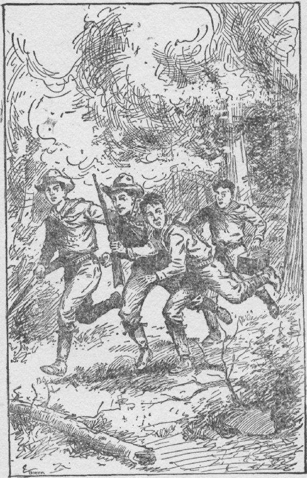 "FRANK, IT'S CATCHING UP WITH US!"&mdash;page 192.

The Outdoor Chums After Big Game.