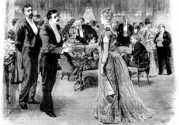 "There was a slight touch of color visible on the
gracious forehead when she offered him her hand."