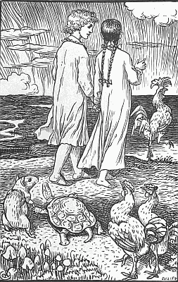 ONWARDS QUIETLY STEPPED THE LITTLE PROCESSION.&mdash;p. 75.