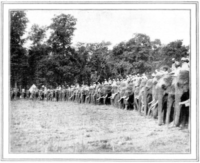 LAST WALL OF DEFENSE
THE TIGER-HUNTING ELEPHANTS CLOSE THEIR RANKS TO RECEIVE THE CHARGE