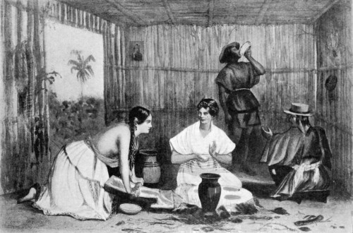 WOMEN GRINDING CHOCOLATE.
From Squier "Nicaragua"