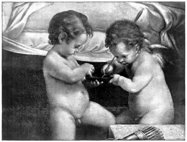 CUPID SHARPENING HIS ARROWS (DETAIL OF DANA&Euml;) Borghese
Gallery, Rome