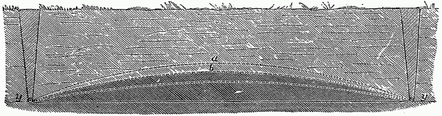 Fig. 12 - LINE OF SATURATION BETWEEN DRAINS. Illustration: Fig. 12 - LINE OF SATURATION BETWEEN DRAINS.