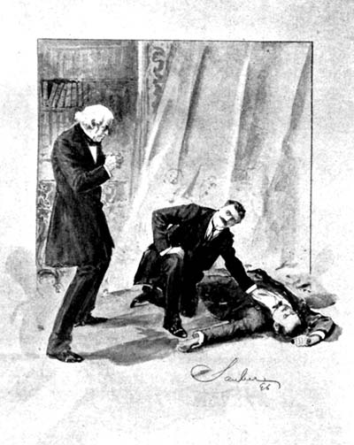 "IT IS DEATH," I ANSWERED, WITH MY HAND INSIDE THE
BARON'S SHIRT. "WHO STOLE THAT MONEY?" THE VICOMTE LOOKED AT ME.
"CHARLES MISTE," HE SAID.