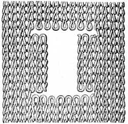FIG. 370. DISENGAGING THE LOOPS
FOR DARNING.