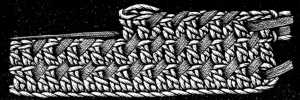 FIG. 440.
CROCHET WITH SOUTACHE OR LACET (BRAID).