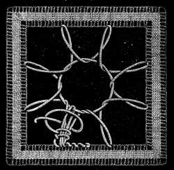 FIG. 761. WHEEL COMPOSED OF BUTTON-HOLE BARS.
THE BUTTON-HOLING BEGUN.