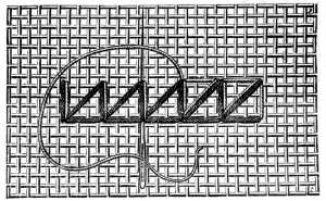 FIG. 859. TRIANGULAR TURKISH STITCH
WORKED HORIZONTALLY.
SECOND JOURNEY BACK.