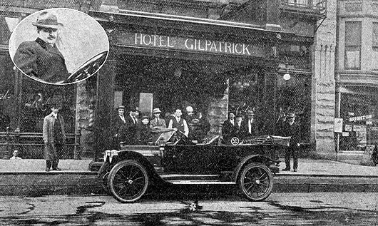 
<p class="caption">Automobile in Which Ex-President Roosevelt Stood when Shot