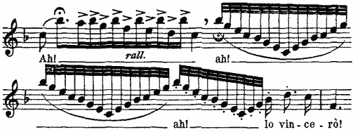 Ah! ah! ah! lo vincerò! Ah! ah! ah! lo vincerò!