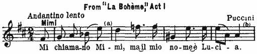 From La Bohème, Act I, Puccini From La Bohème, Act I, Puccini
