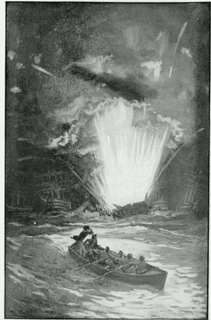 COCHRANE SCATTERS THE FRENCH FLEET IN THE BASQUE ROADS BY HIS TERRIBLE EXPLOSION-SHIP. COCHRANE SCATTERS THE FRENCH FLEET IN THE BASQUE ROADS BY HIS TERRIBLE EXPLOSION-SHIP.