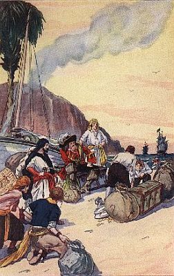 "morgan dividing the treasure taken at maracaibo"&mdash;Page 166