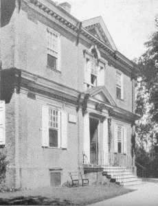 Plate III.&mdash;Camac Street, "The Street of Little Clubs";
Woodford, Northern Liberties, Fairmount Park. Erected by William Coleman
in 1756.