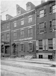 Plate VII.&mdash;Blackwell House, 224 Pine Street. Erected
about 1765 by John Stamper; Wharton House, 336 Spruce Street. Erected
prior to 1796 by Samuel Pancoast.