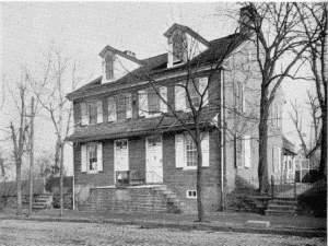 Plate XXI.&mdash;Johnson House, 6306 Germantown Avenue,
Germantown. Erected in 1765-68 by Dirck Jansen; Billmeyer House,
Germantown Avenue, Germantown. Erected in 1727.