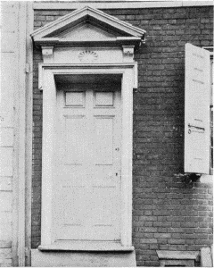 Plate XXIII. Pedimental Doorway, 114 League Street;
Pedimental Doorway, 5933 Germantown Avenue.
