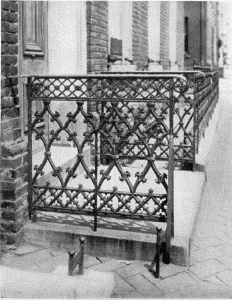 Plate XXXVII.&mdash;Stoop and Balustrade, Wistar House; Stoop
and Balustrade, 130 Race Street.
