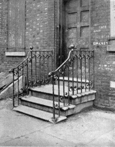 Plate XXXVII.&mdash;Stoop and Balustrade, Wistar House; Stoop
and Balustrade, 130 Race Street.