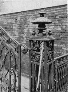 Plate XXXIX.&mdash;Iron Newel, Fourth and Liberty Streets;
Iron Newel, 1107 Walnut Street.