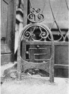 Plate XLI.&mdash;Footscraper, 320 South Third Street;
Footscraper, South Third Street; Footscraper, Vernon, Germantown;
Footscraper, 239 Pine Street.